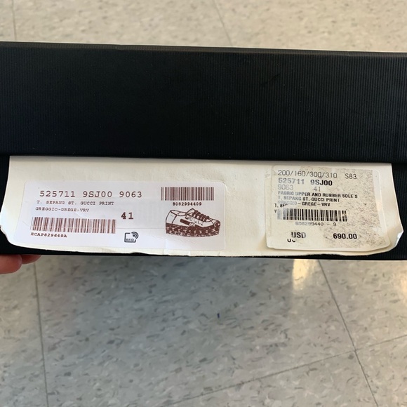 Brand new Gucci Logo Canvas Platform Espadrilles Sneakers Beige - Picture 5 of 7